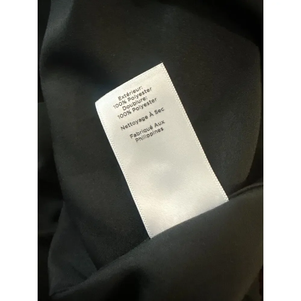 NWT Talbots Back Bow Floral Jacquard A-Line Dress Red Black Lined Zip Size 14 - Picture 14 of 16